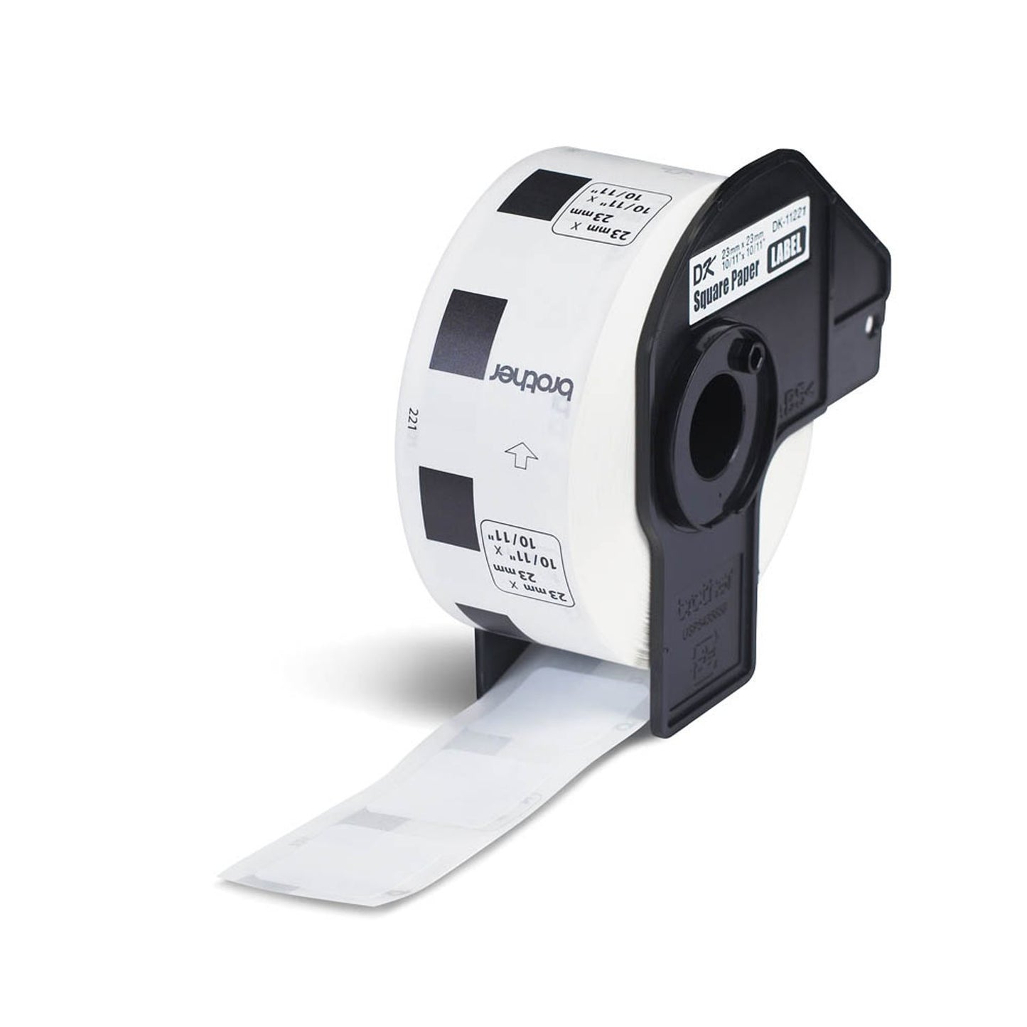 brother Etikettenrolle für Etikettendrucker weiß, 23,0 x 23,0 mm, 1 x 1.000 Etiketten | DK11221 | 1 Pack = 1.000 Etiketten