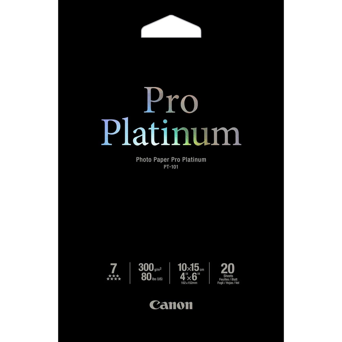 Canon Fotopapier PT-101 10,0 x 15,0 cm glänzend 300 g/qm | 2768B013 | 1 Pack = 20 Blatt