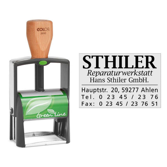 COLOP Textstempel, individualisierbar Green Line 2300 selbstfärbend schwarz ohne Logo | 752303