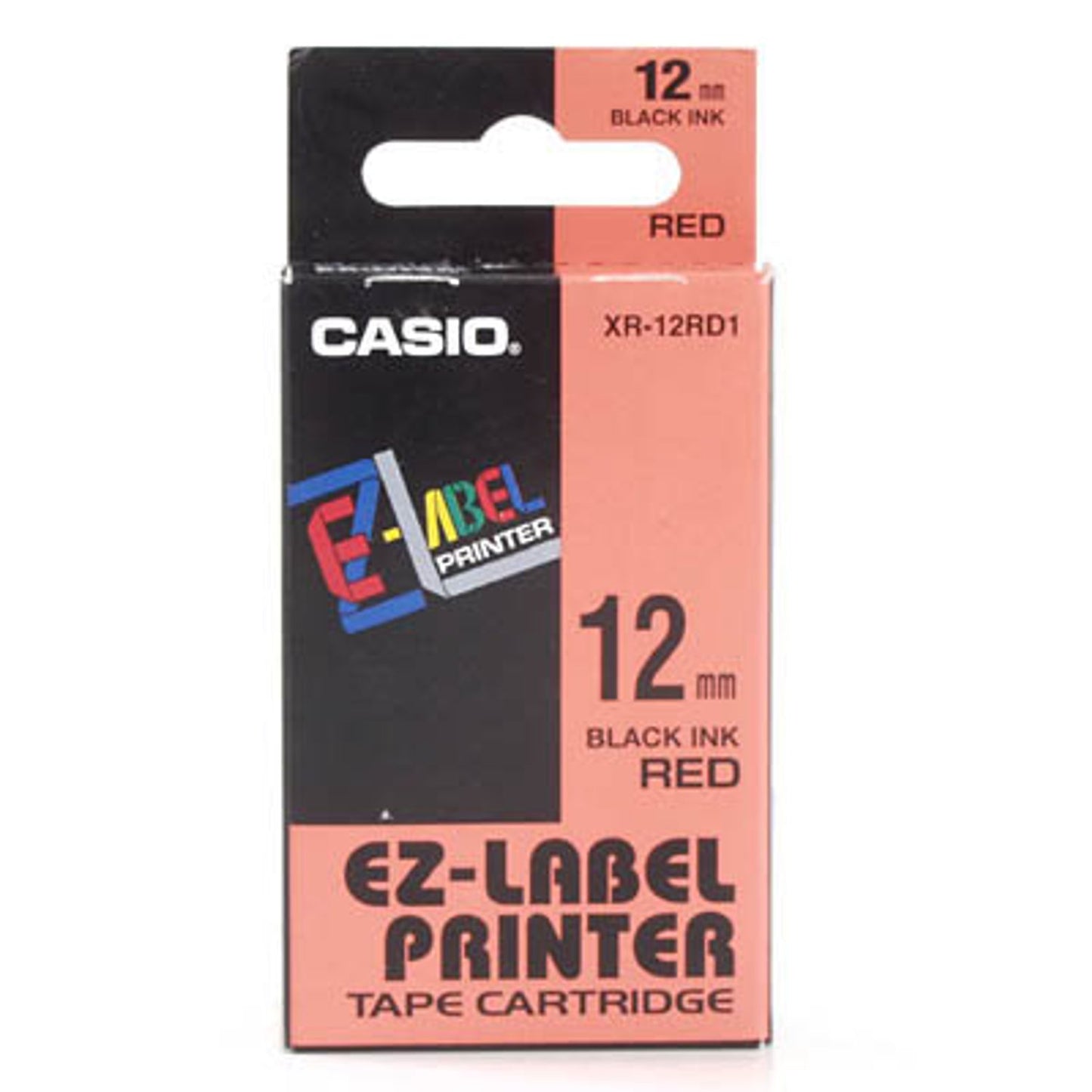 CASIO Schriftband XR-12RD , 12 mm schwarz auf rot | XR-12RD1