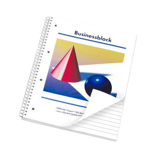 neutral Collegeblöcke Kugel und Kegel liniert DIN A4 Innenrand | 100110259203 | 1 Pack = 5 Blöcke