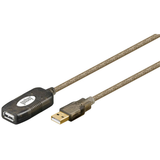 goobay USB 2.0 A Kabel 5,0 m gold | 68876