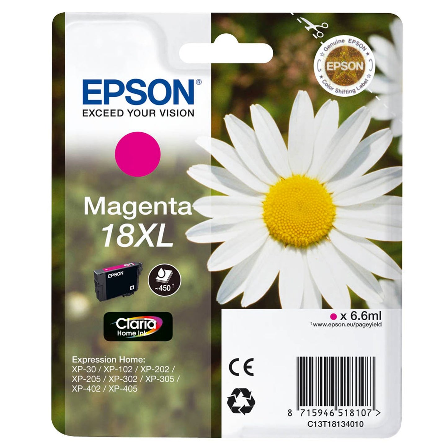 EPSON 18XL / T1813XL magenta Druckerpatrone | C13T18134012