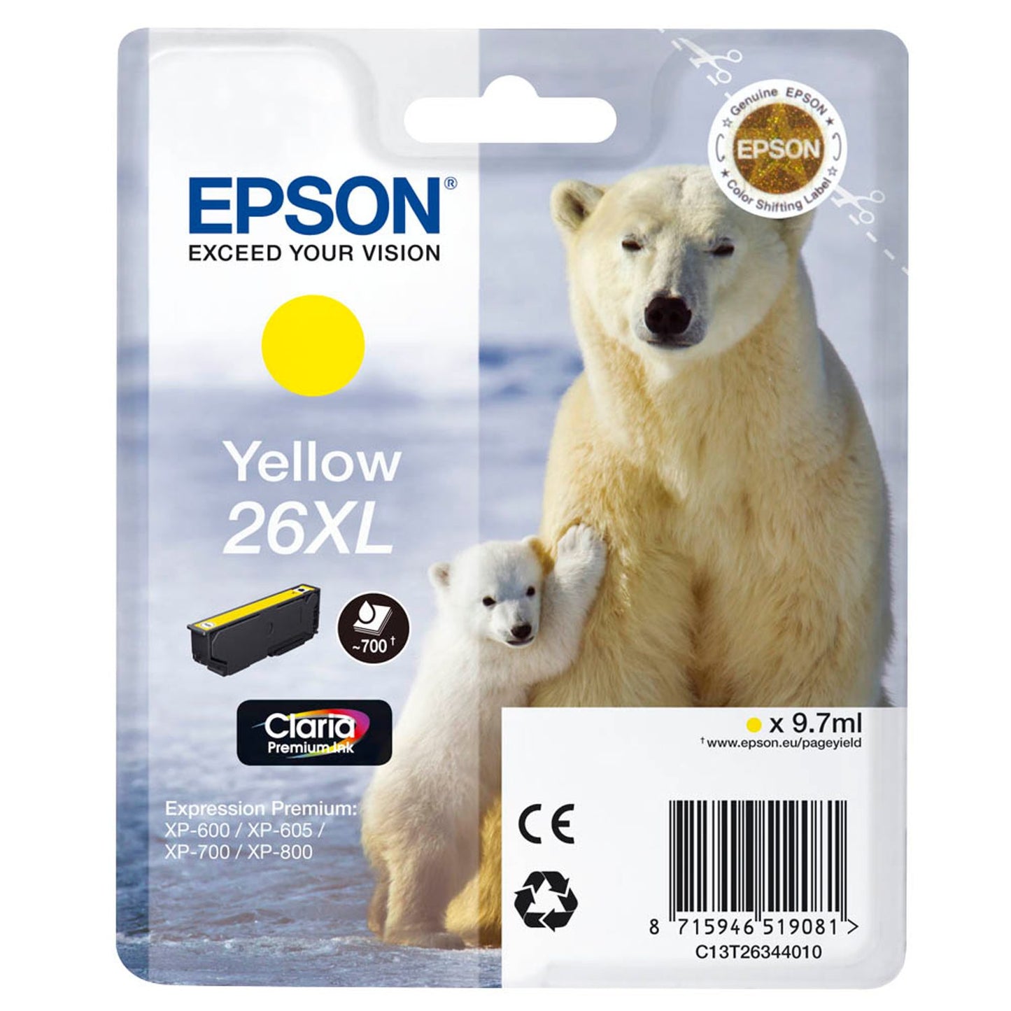 EPSON 26XL / T2634XL gelb Druckerpatrone | C13T26344012