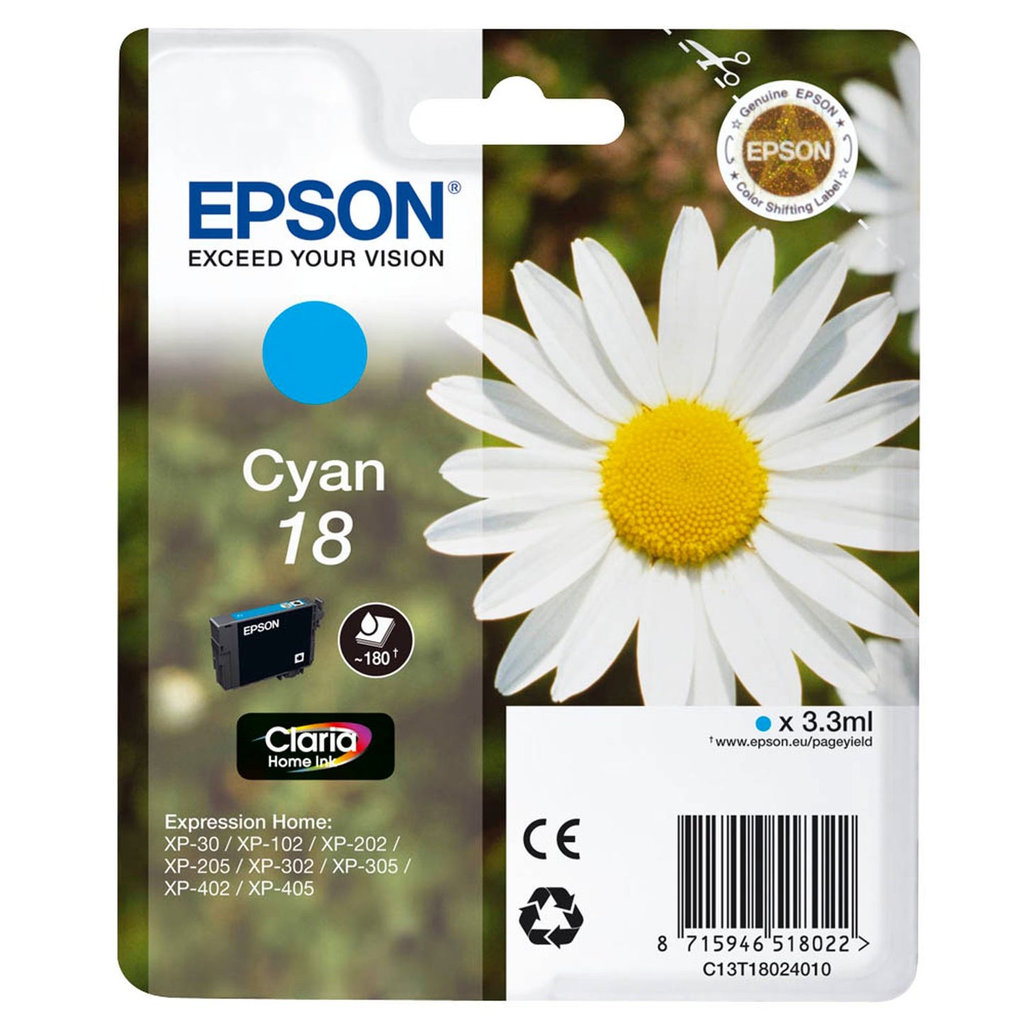 EPSON 18 / T1802 cyan Druckerpatrone | C13T18024012
