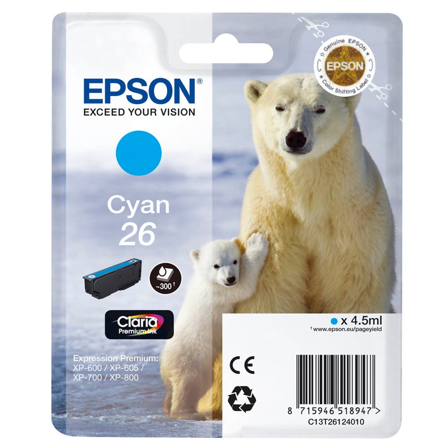 EPSON 26 / T2612 cyan Druckerpatrone | C13T26124012