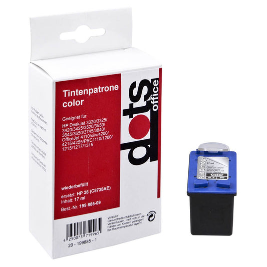 dots color Druckerpatrone kompatibel zu HP 28 (C8728AE) | 0997,4280-DOTS