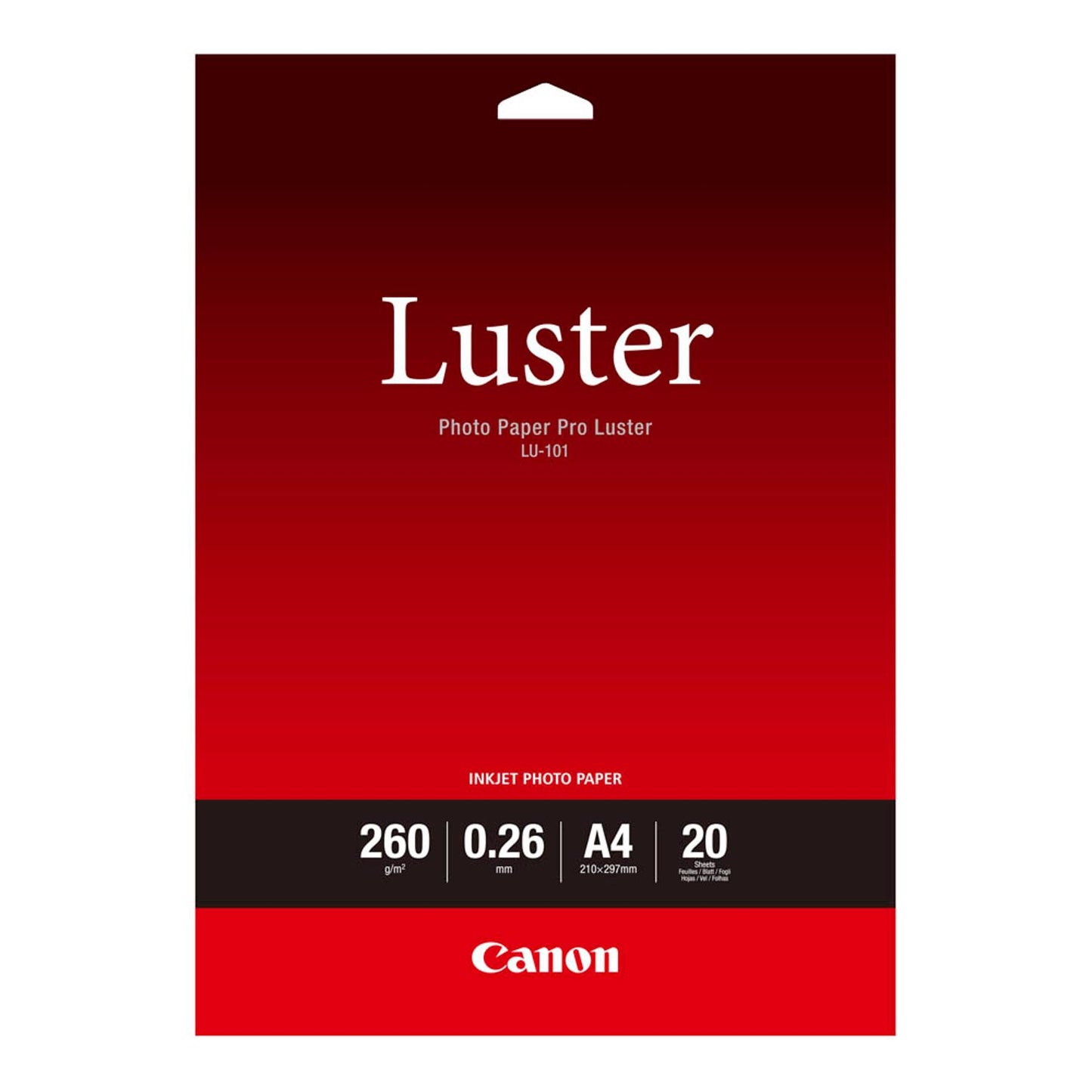 Canon Fotopapier LU-101 A4 DIN A4 hochglänzend 260 g/qm | 6211B006 | 1 Pack = 20 Blatt