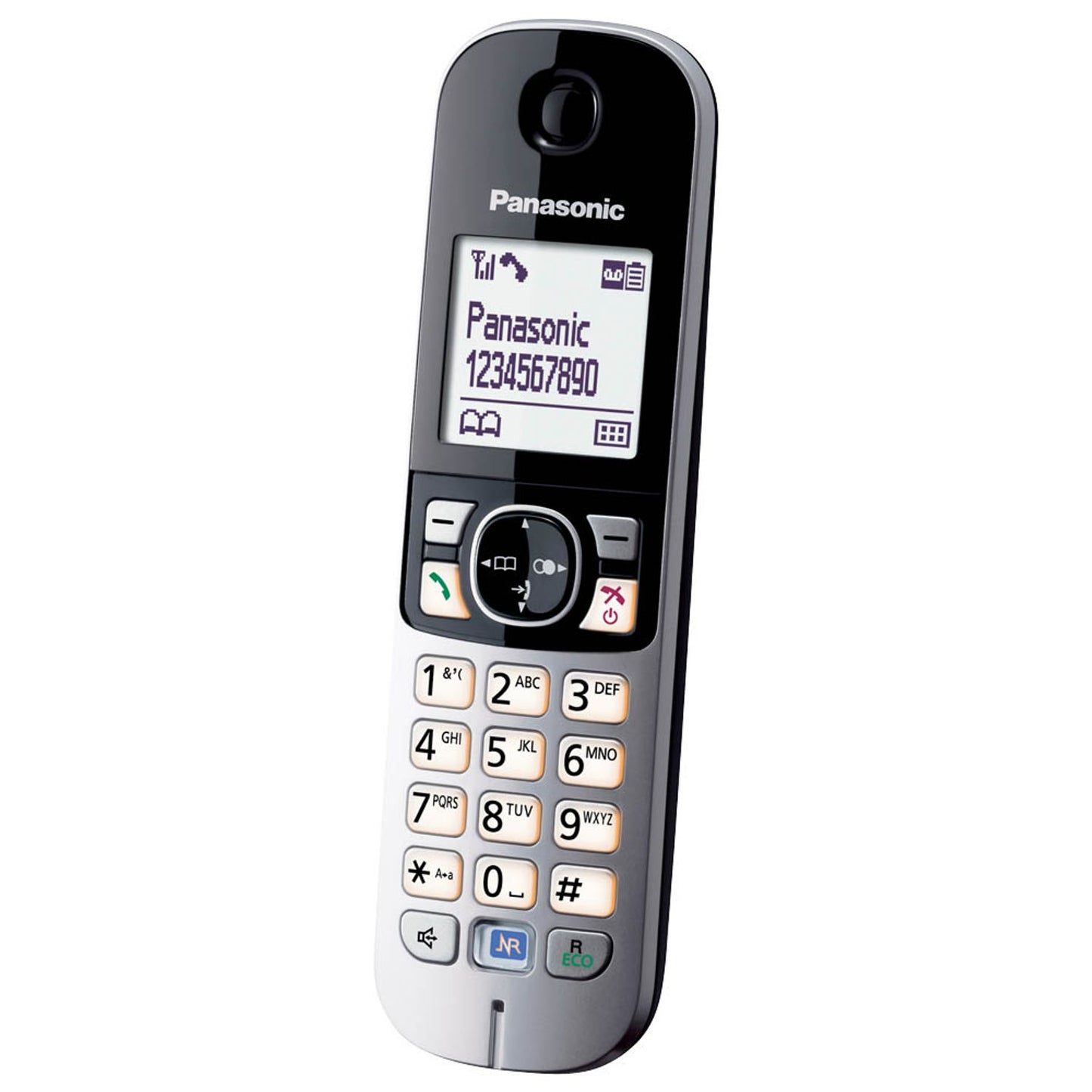 Panasonic Schnurloses Telefon mit Anrufbeantworter schwarz-silber | KX-TG6821GB