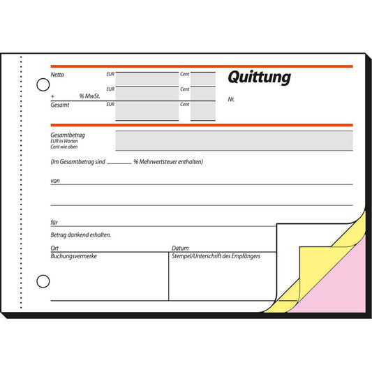 SIGEL Quittung, MwSt. separat ausgewiesen Formularbuch | SD023