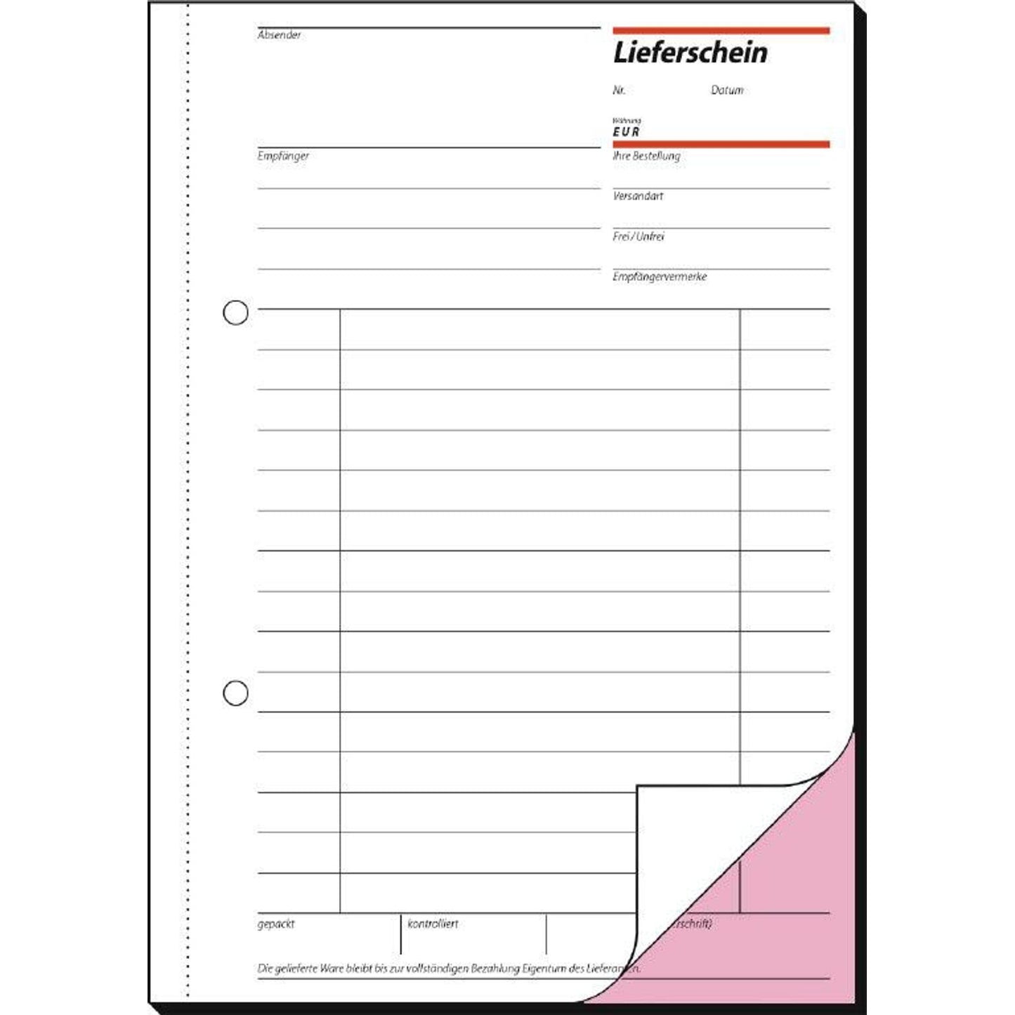 SIGEL Lieferschein mit Empfangsschein Formularbuch | LI525