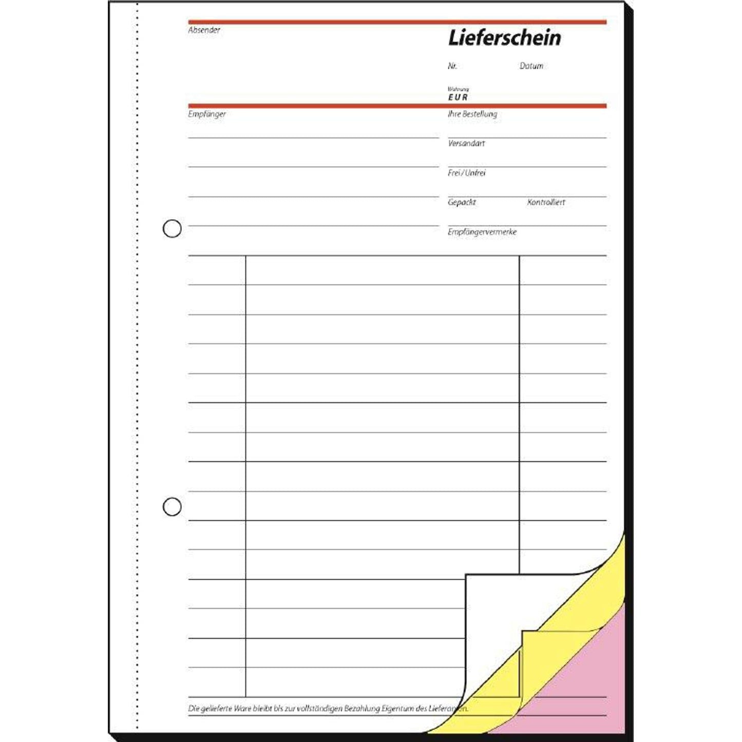 SIGEL Lieferschein mit Empfangsschein Formularbuch | SD012