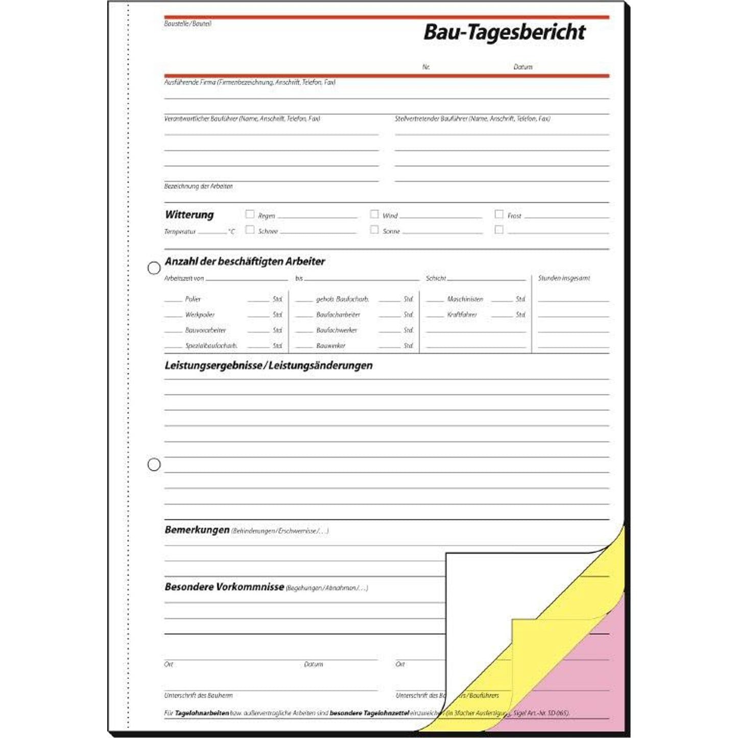 SIGEL Bautagebuch Formularbuch | SD063