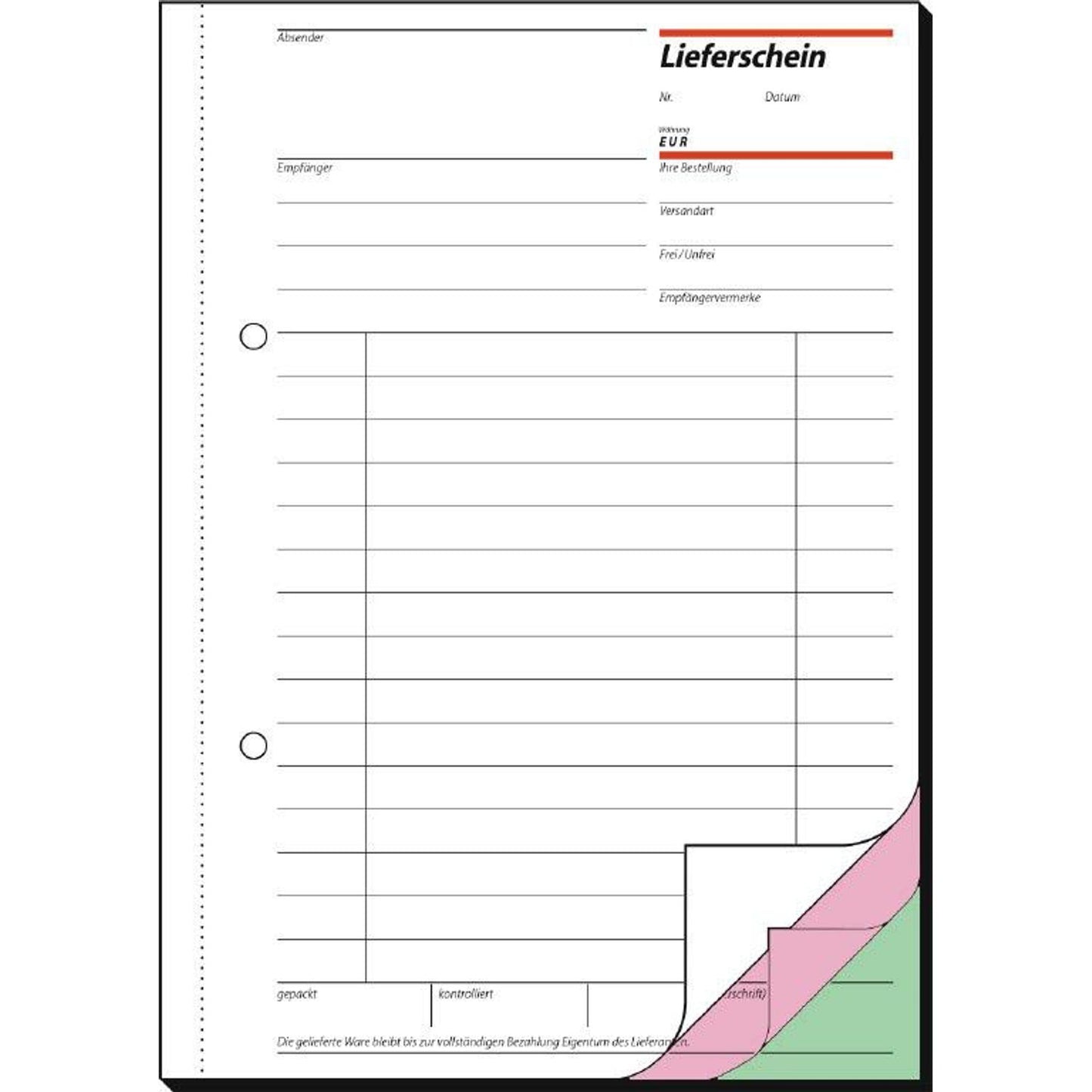 SIGEL Lieferschein mit Empfangsschein Formularbuch | LI535