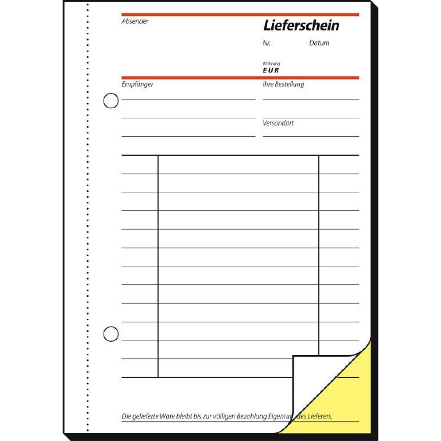 SIGEL Lieferschein mit Empfangsschein Formularbuch | SD013