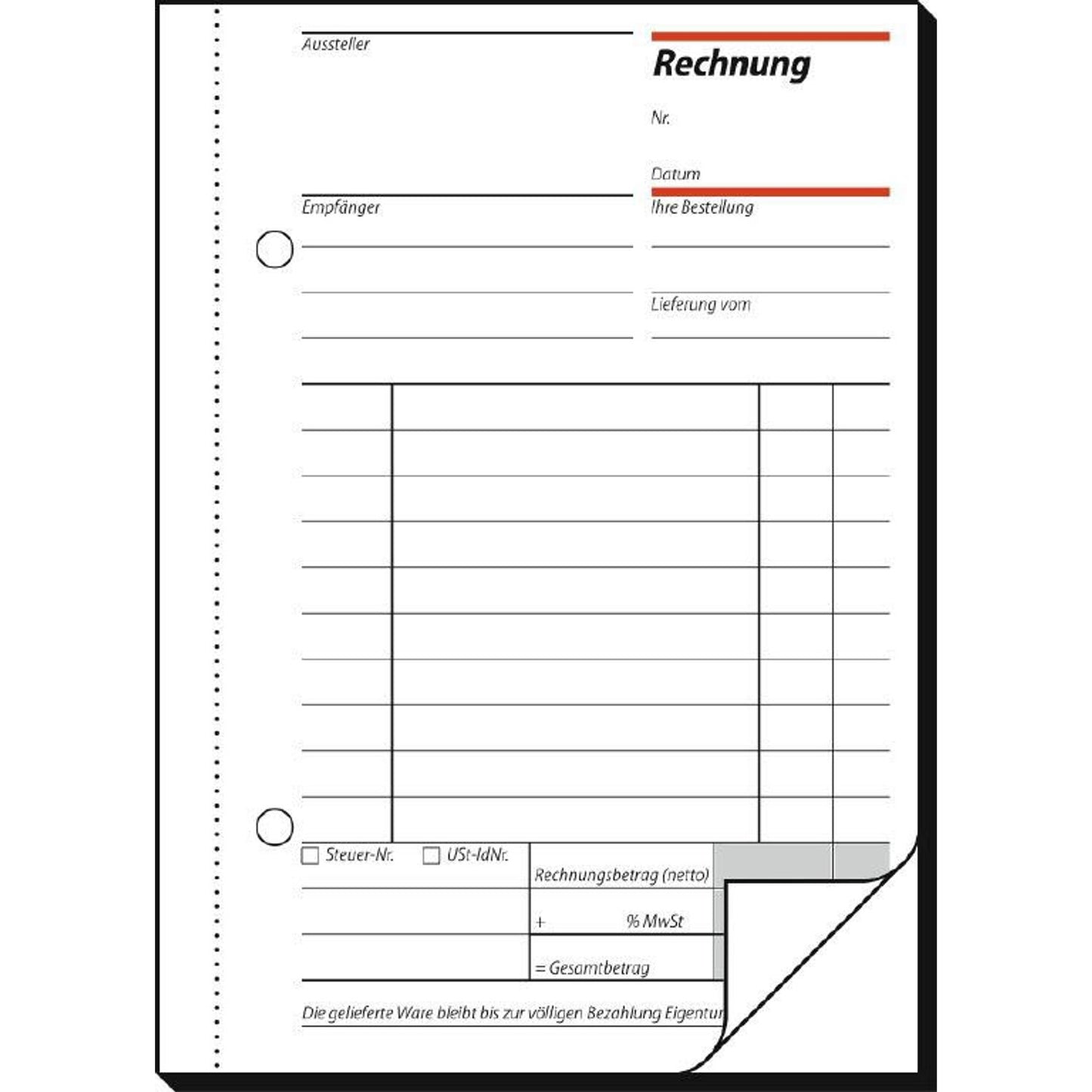 SIGEL Rechnung Formularbuch | RE625
