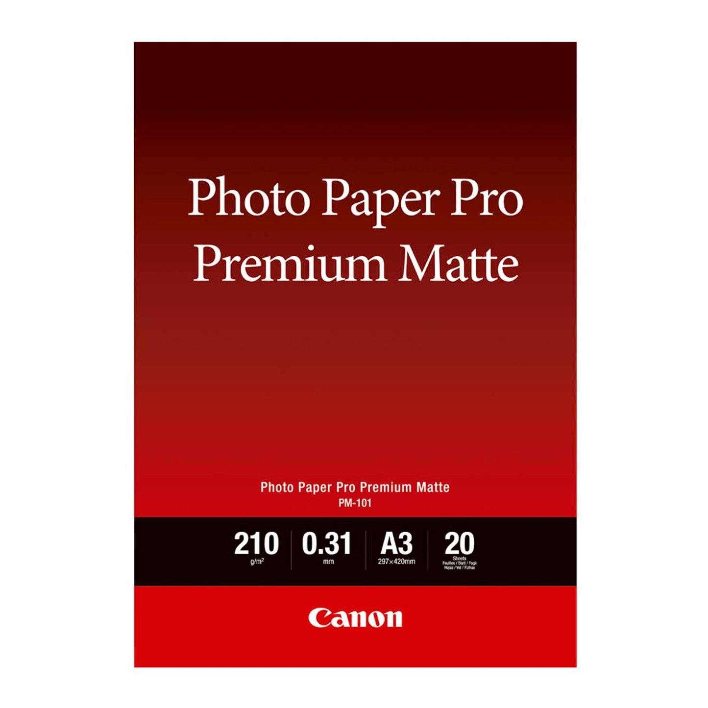 Canon Fotopapier PM-101 DIN A3 matt 210 g/qm | 8657B006 | 1 Pack = 20 Blatt