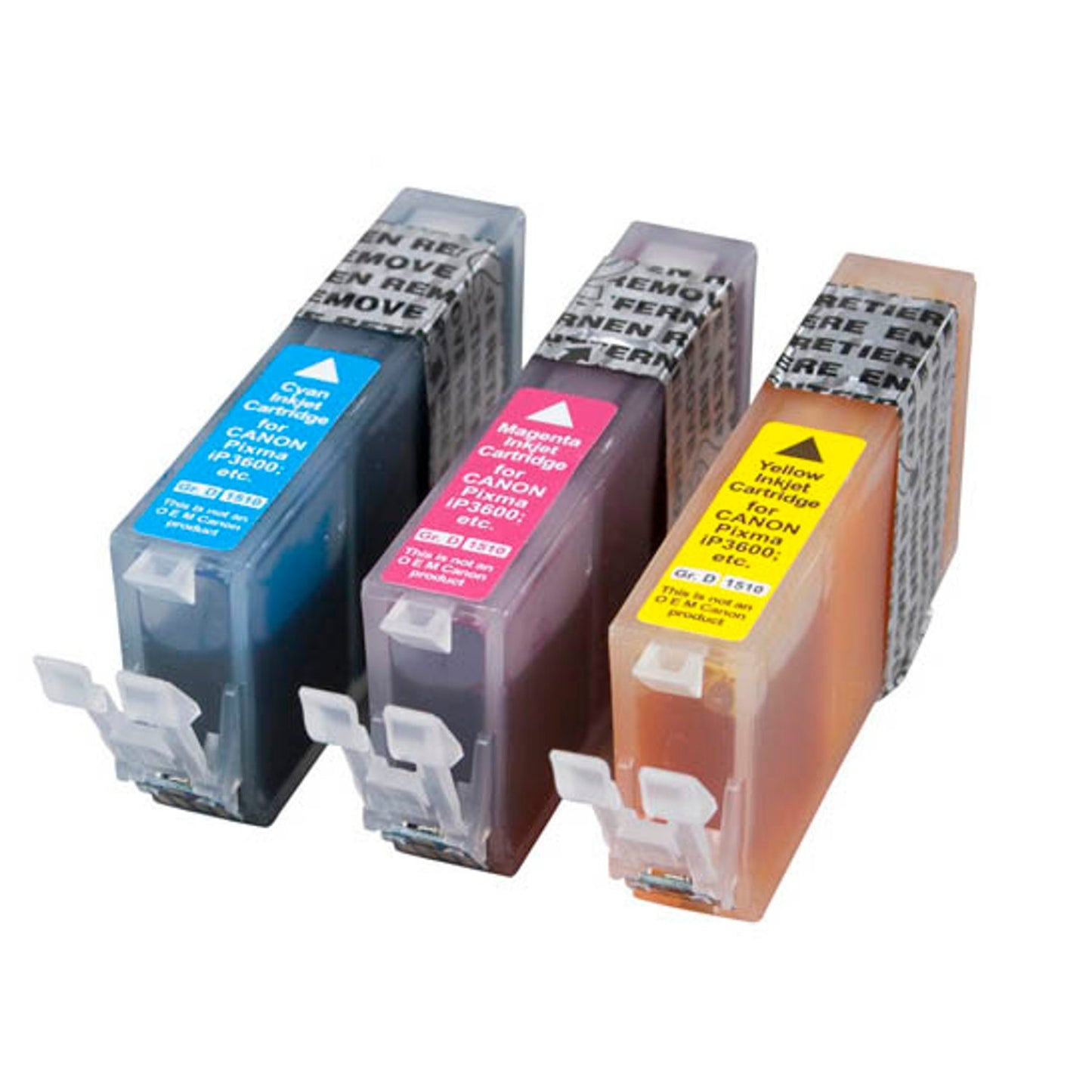 KMP C74V cyan, magenta, gelb Druckerpatronen kompatibel zu Canon CLI-521 C/M/Y, 3er-Set | 1510,0005 | 1 Pack = 3 St.