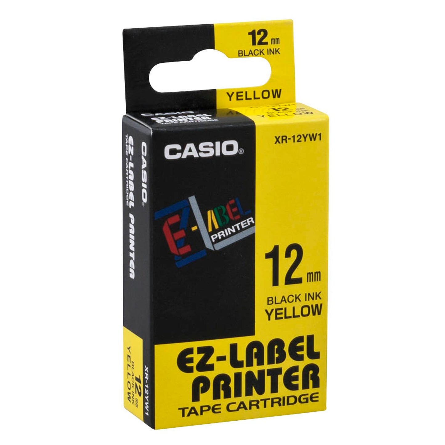 CASIO Schriftband XR-12YW , 12 mm schwarz auf gelb | XR-12YW1