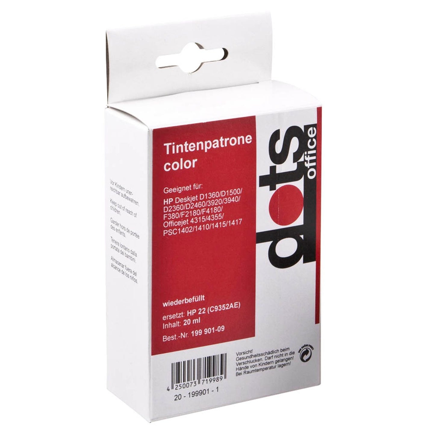 dots color Druckerpatrone kompatibel zu HP 22 (C9352AE) | 1901,4220-DOTS