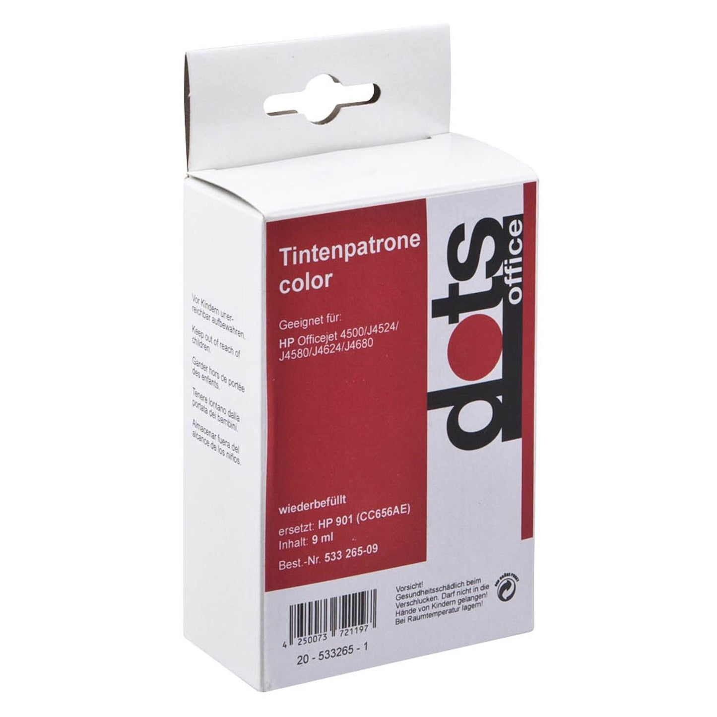 dots color Druckerpatrone kompatibel zu HP 901XL (CC656EE) | 1711,4560-DOTS