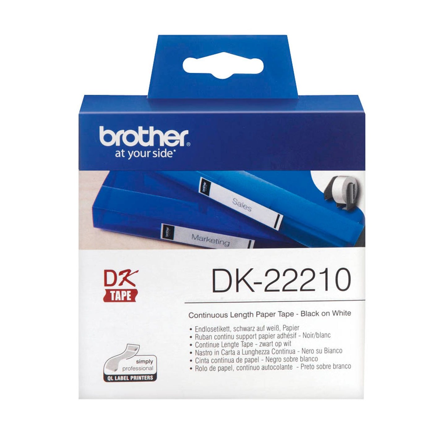 brother Endlospapierrolle für Etikettendrucker weiß 29,0 mm x 30,48 m | DK-22210