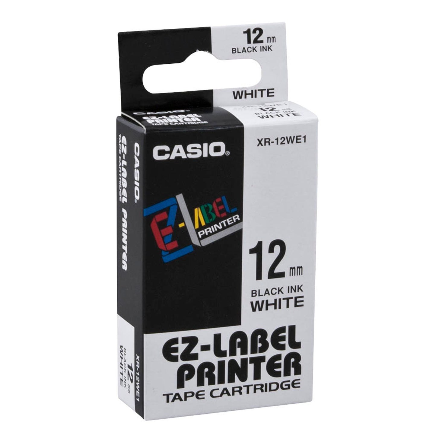 CASIO Schriftband XR-12WE , 12 mm schwarz auf weiß | XR-12WE1