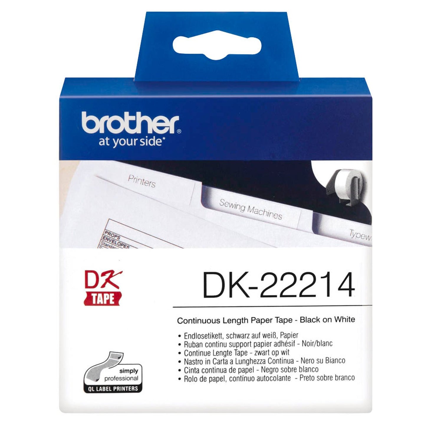 brother Endlospapierrolle für Etikettendrucker weiß 12,0 mm x 30,48 m | DK-22214