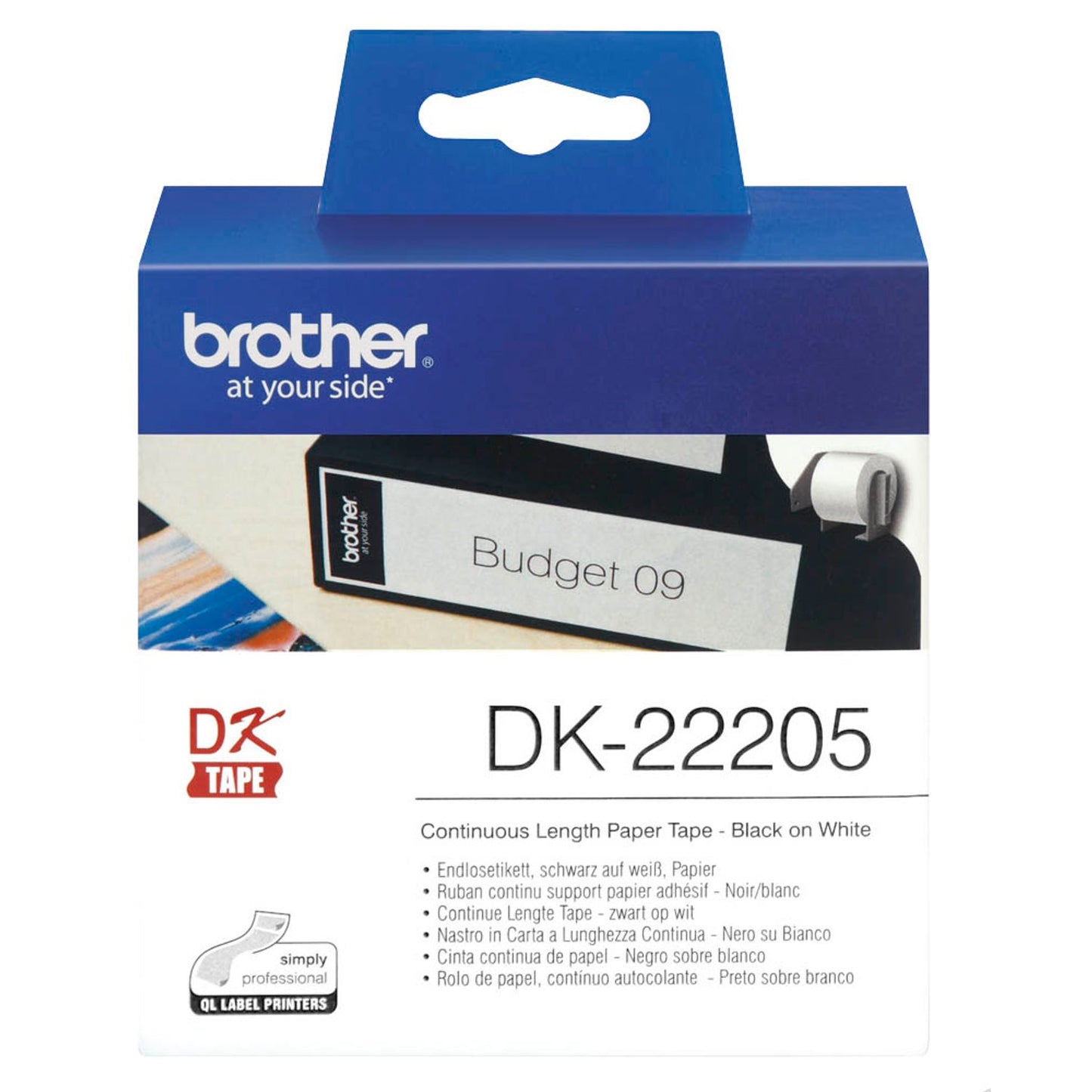 brother Endlospapierrolle für Etikettendrucker weiß 62,0 mm x 30,48 m | DK-22205