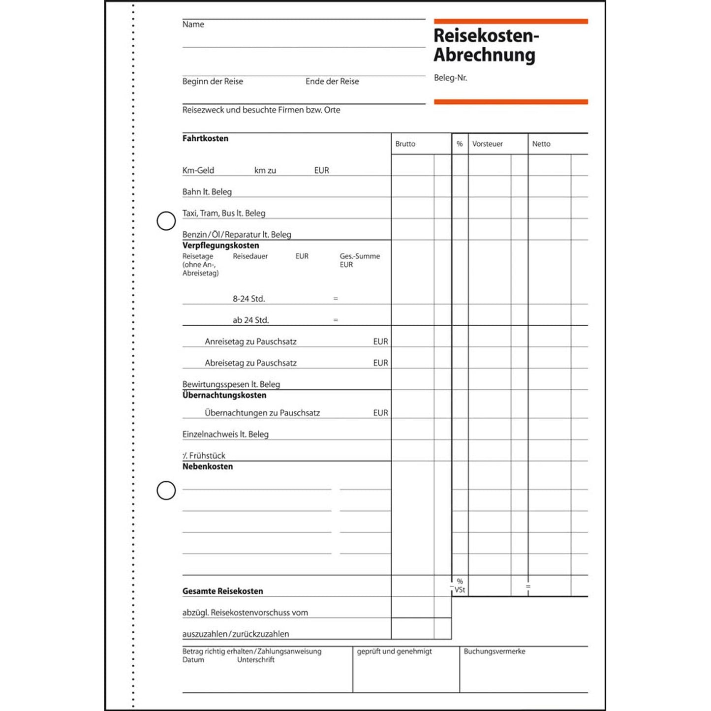 SIGEL Reisekostenabrechnung/Einzelreise Formularbuch | RA515