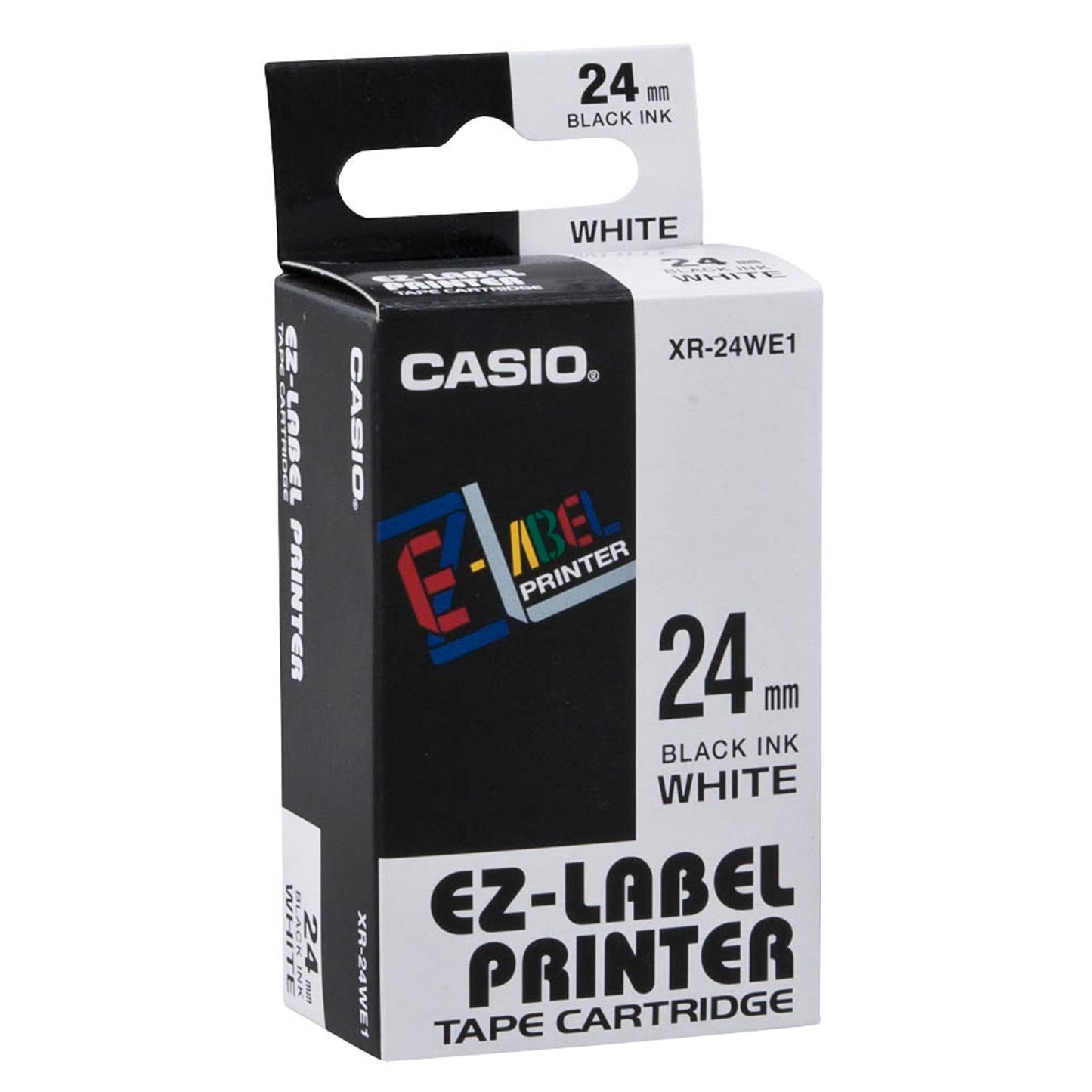CASIO Schriftband XR-24WE , 24 mm schwarz auf weiß | XR-24WE1