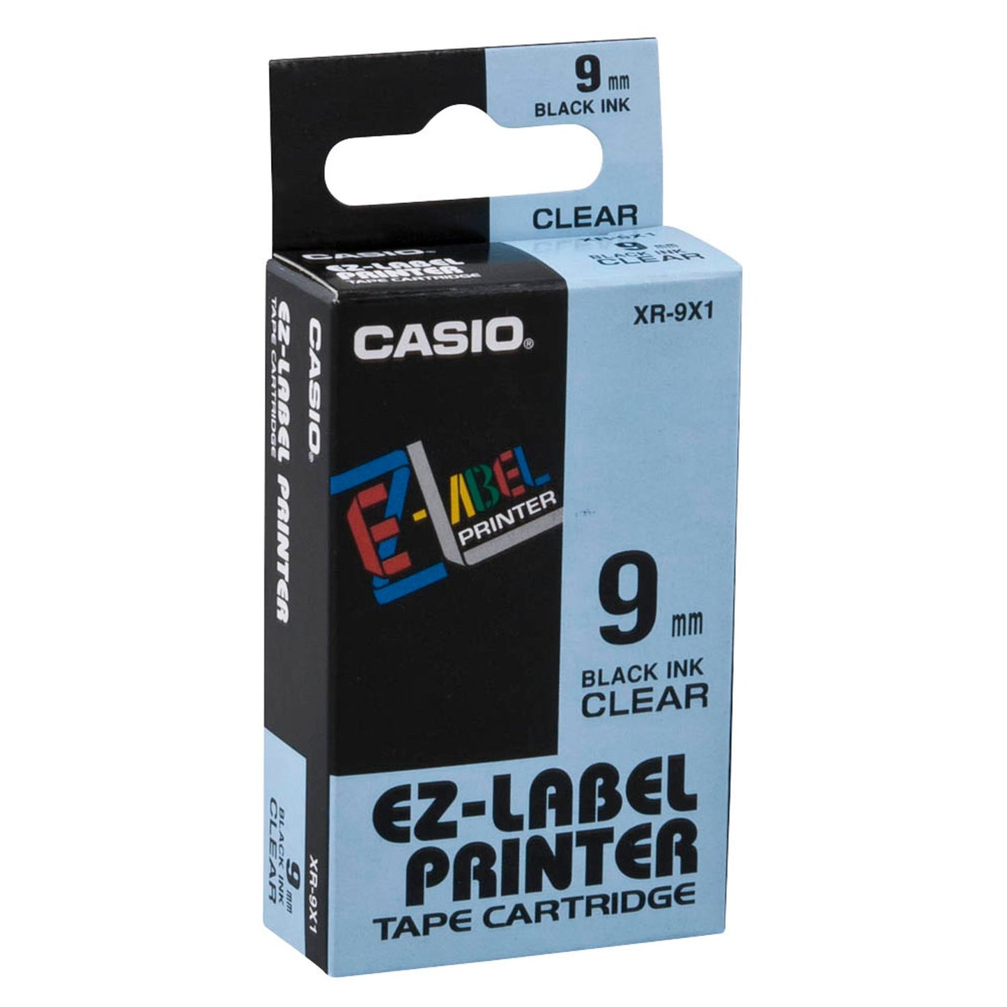 CASIO Schriftband XR-9X , 9 mm schwarz auf transparent | XR-9X1