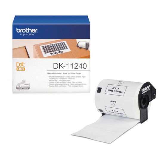 brother Etikettenrolle für Etikettendrucker weiß, 102,0 x 51,0 mm, 1 x 600 Etiketten | DK11240 | 1 Pack = 600 Etiketten