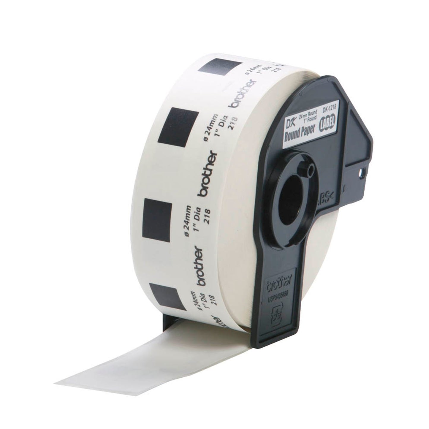 brother Etikettenrolle für Etikettendrucker weiß, Ø 24,0 mm, 1 x 1.000 Etiketten | DK11218 | 1 Pack = 1.000 Etiketten