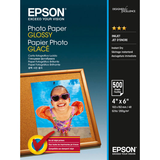 EPSON Fotopapier S042549 10,0 x 15,0 cm glänzend 200 g/qm | C13S042549 | 1 Pack = 500 Blatt