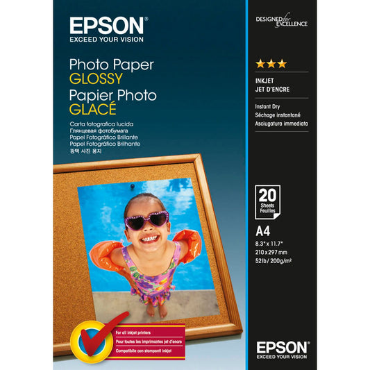 EPSON Fotopapier S042538 DIN A4 glänzend 200 g/qm | C13S042538 | 1 Pack = 20 Blatt