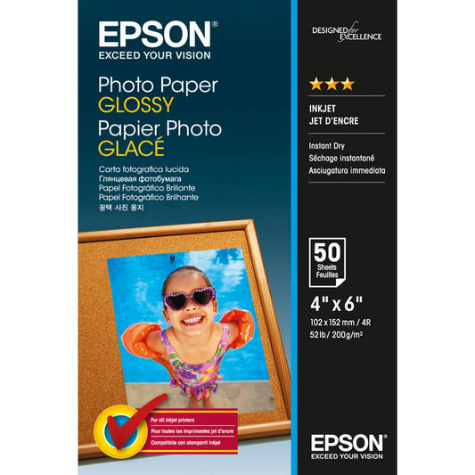 EPSON Fotopapier S042547 10,0 x 15,0 cm glänzend 200 g/qm | C13S042547 | 1 Pack = 50 Blatt