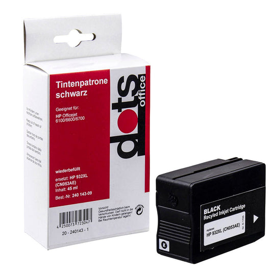 dots schwarz Druckerpatrone kompatibel zu HP 932XL (CN053AE) | 1725,4001-DOTS