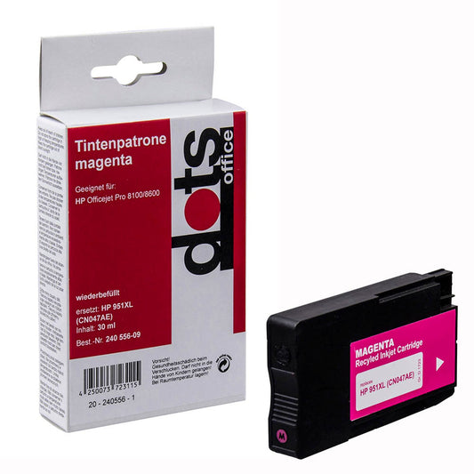 dots magenta Druckerpatrone kompatibel zu HP 951XL (CN047AE) | 1723,4006-DOTS