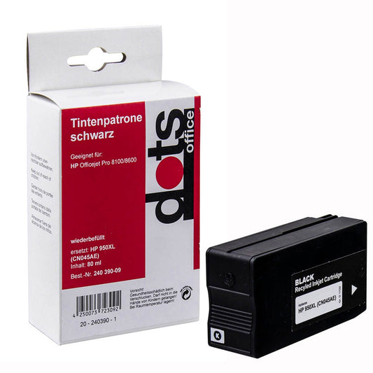 dots schwarz Druckerpatrone kompatibel zu HP 950XL (CN045AE) | 1722,4001-DOTS