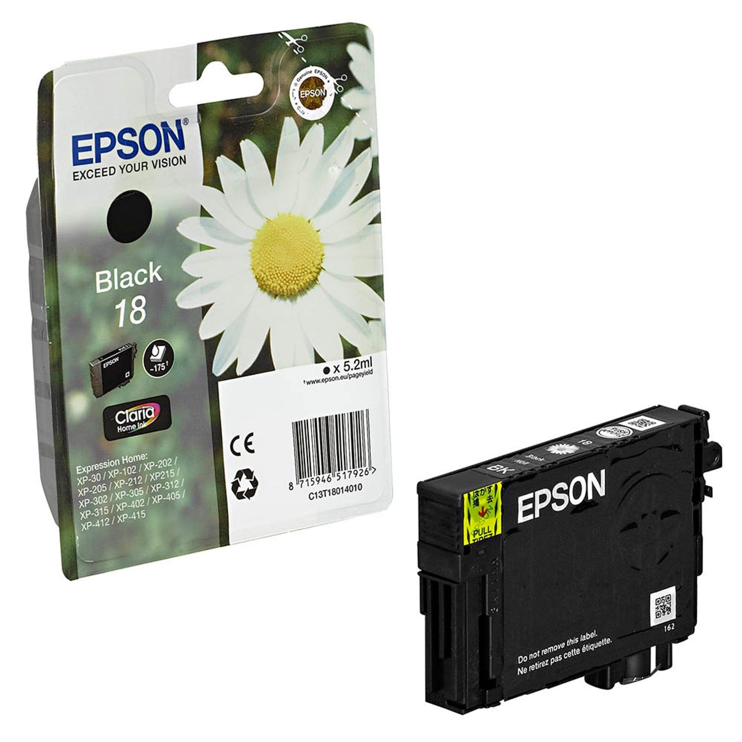 EPSON 18 / T1801 schwarz Druckerpatrone | C13T18014012