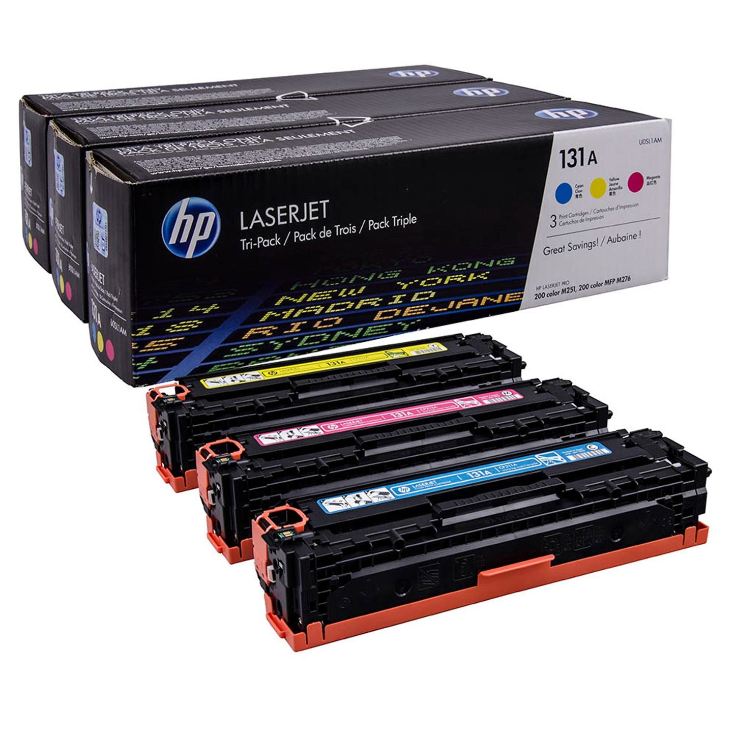HP 131A () cyan, magenta, gelb Tonerkartuschen, 3er-Set | U0SL1AM | 1 Pack = 3 St.