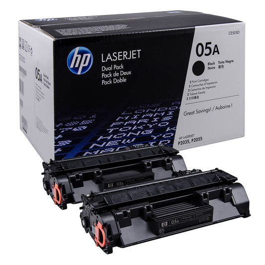 HP 05A () schwarz Tonerkartuschen, 2er-Set | CE505D | 1 Aktionspack = 2 St.