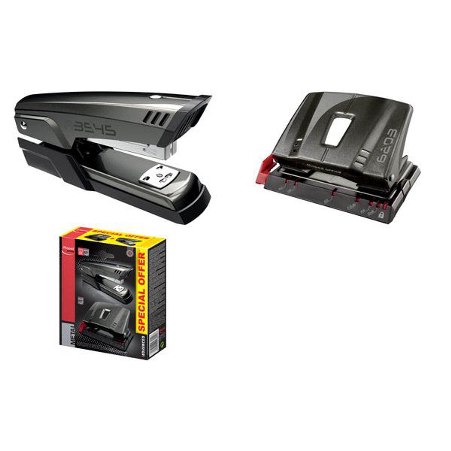 maped Locher und Heftgeräte Set Advanced Metal schwarz | 898011