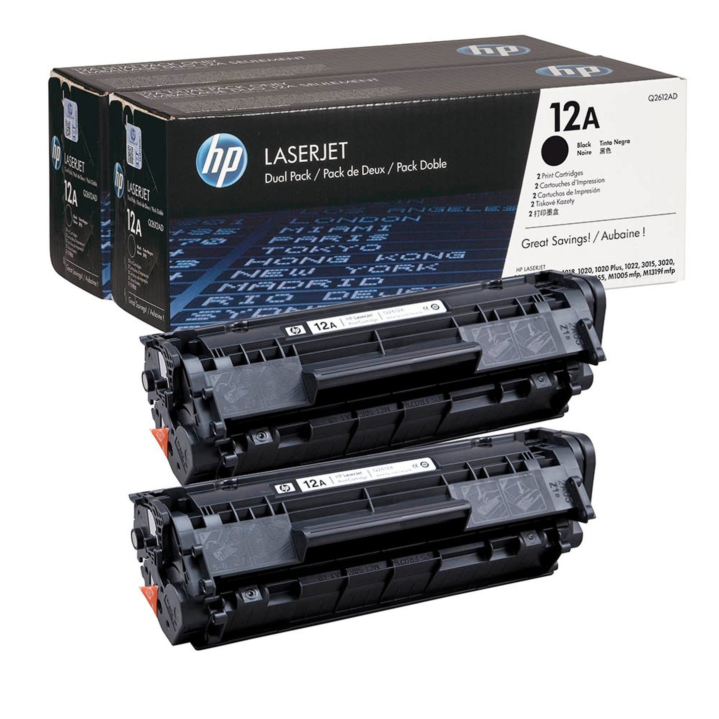 HP 12A () schwarz Tonerkartuschen, 2er-Set | Q2612AD | 1 Pack = 2 St.