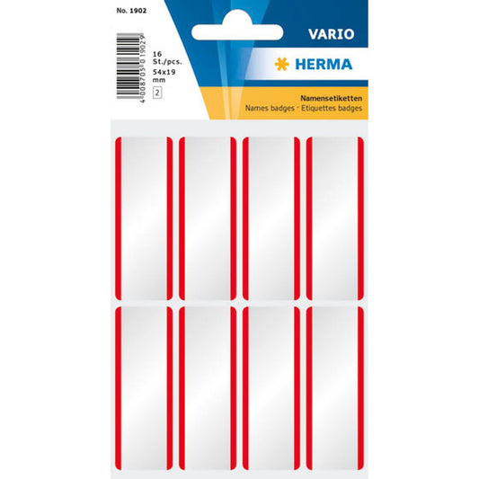 HERMA Namensetiketten weiß 54,0 x 19,0 mm | 1902 | 1 Pack = 16 St.