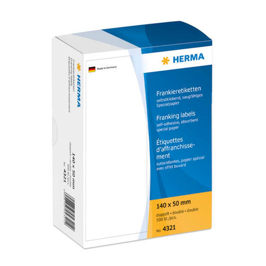 HERMA Frankieretiketten weiß 140,0 x 50,0 mm | 4321 | 1 Pack = 500 Etiketten