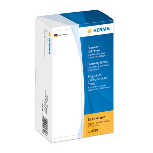 HERMA Frankieretiketten weiß 163,0 x 45,0 mm | 4329 | 1 Pack = 500 Etiketten