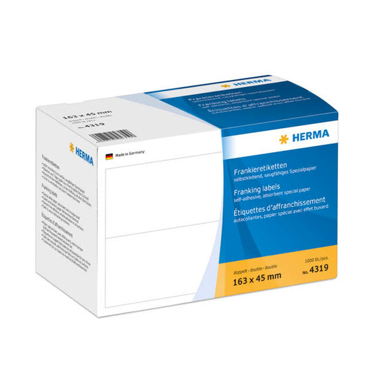 HERMA Frankieretiketten weiß 163,0 x 45,0 mm | 4319 | 1 Pack = 1.000 Etiketten