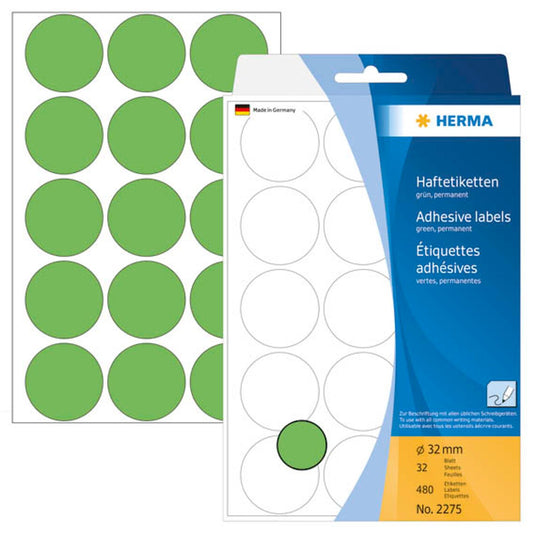 HERMA Klebepunkte grün Ø 32,0 mm | 2275 | 1 Pack = 480 St.